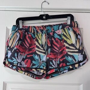 Prana Multicolor Tropical Leaf Athletic Shorts